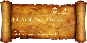 Pöstényi Lia névjegykártya